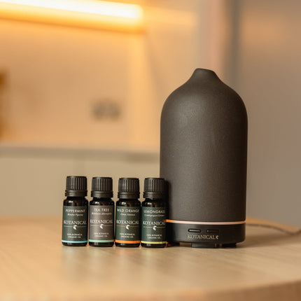 Essential Oil Diffuser Bundle (Black Diffuser)