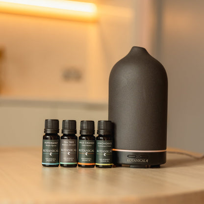 Essential Oil Diffuser Bundle (Black Diffuser)