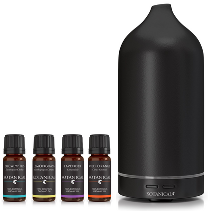 Essential Oil Diffuser Bundle (Black Diffuser)