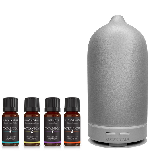 Essential Oil Diffuser Bundle (Grey Diffuser)