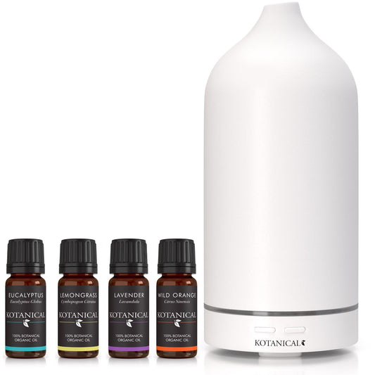 Essential Oil Diffuser Bundle (White Diffuser)